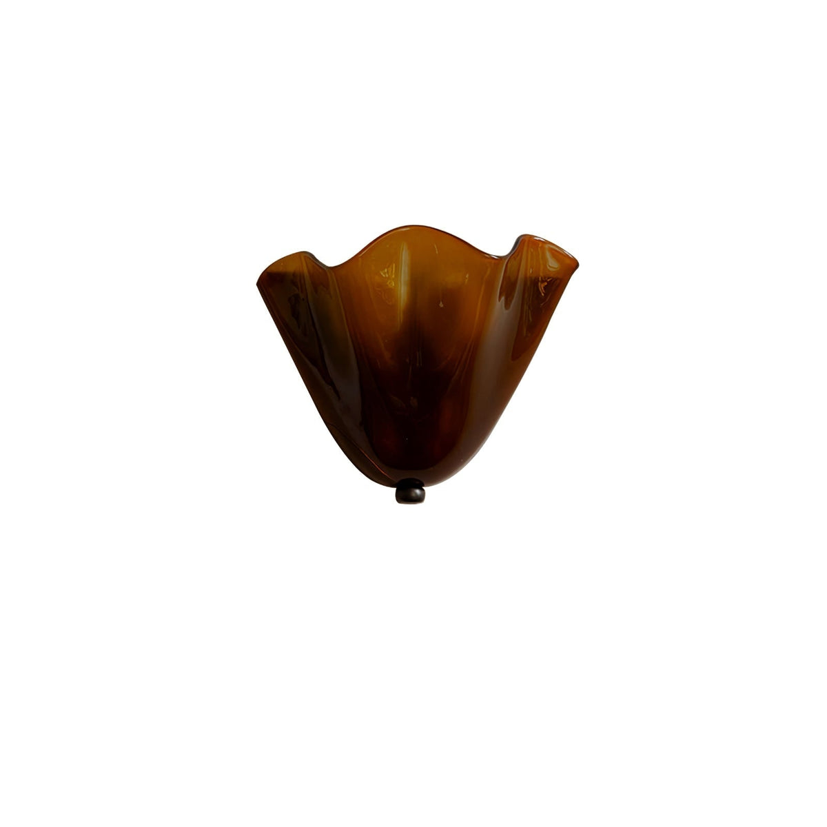 Wall Sconce Lighting with Wavy Glass Handkerchief Shade and Brass Finial - Image 23