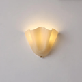 Wall Sconce Lighting with Wavy Glass Handkerchief Shade and Brass Finial - Image 28