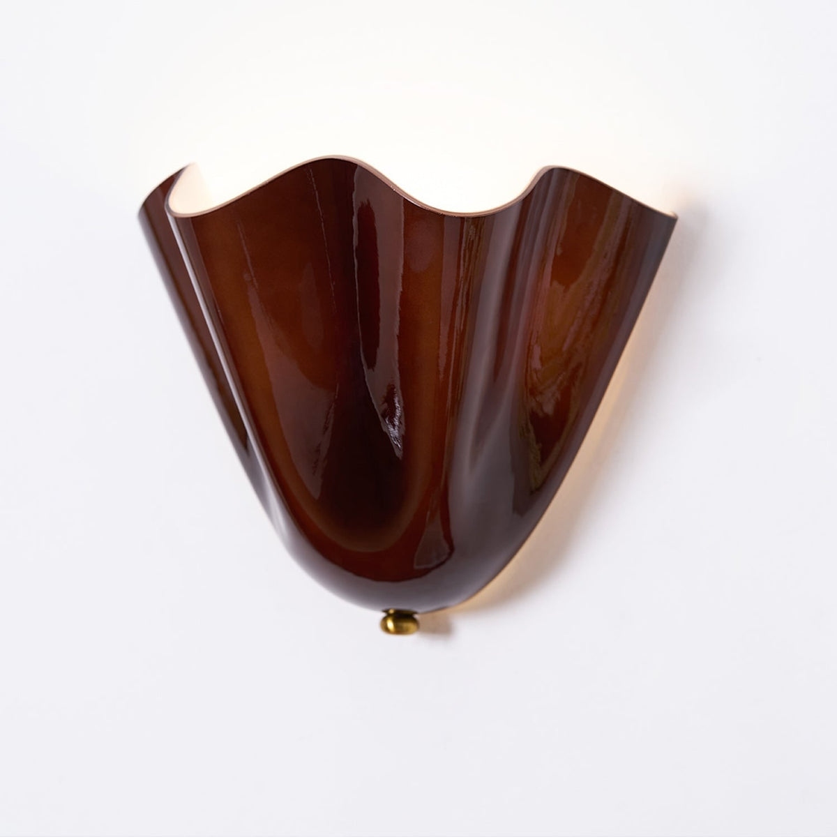 Wall Sconce Lighting with Wavy Glass Handkerchief Shade and Brass Finial - Image 30