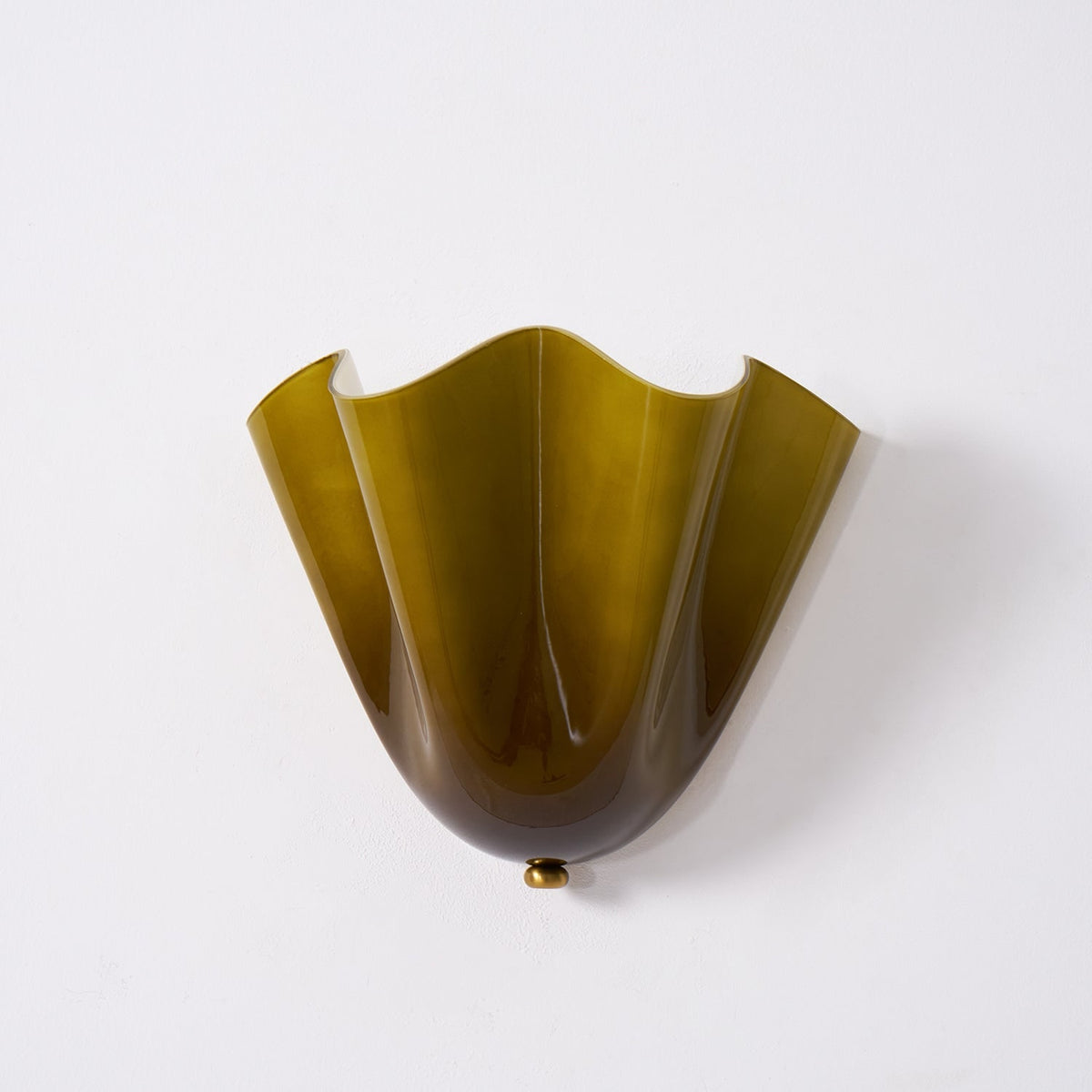 Wall Sconce Lighting with Wavy Glass Handkerchief Shade and Brass Finial - Image 35