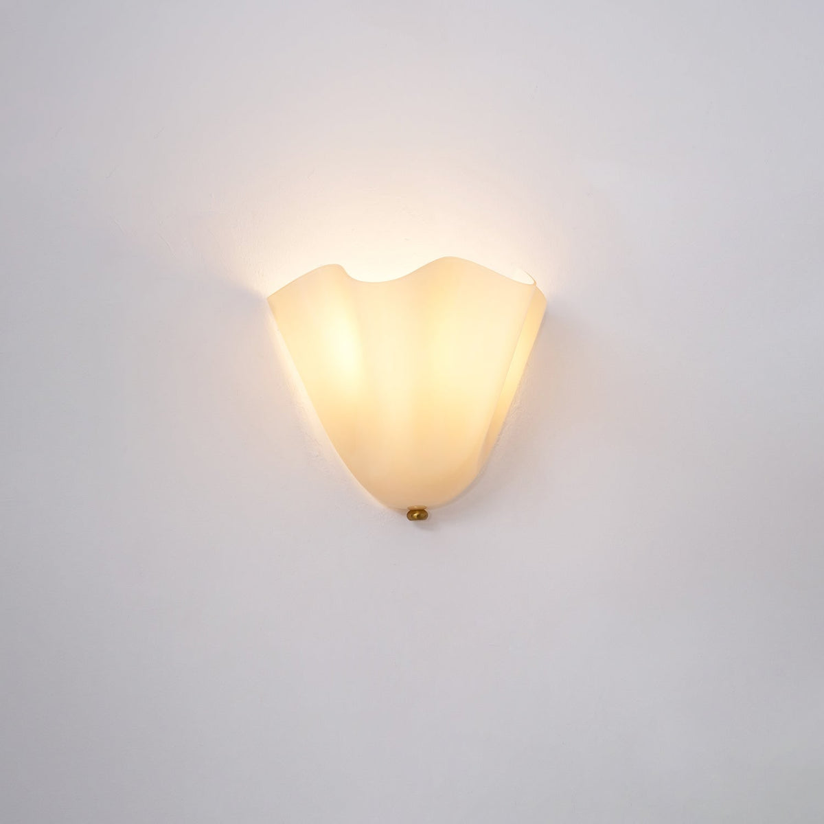 Wall Sconce Lighting with Wavy Glass Handkerchief Shade and Brass Finial - Image 52