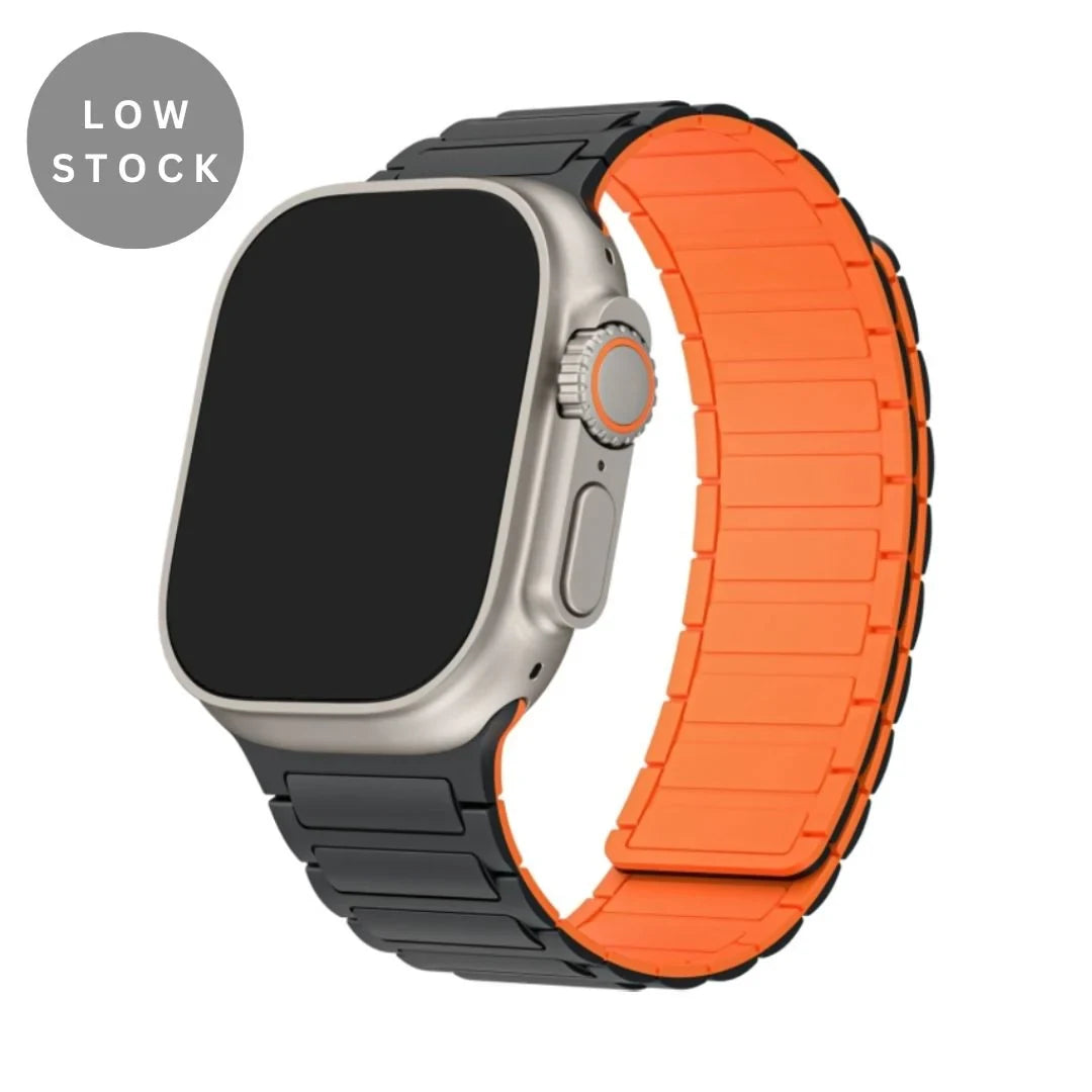 Watch Magnetic Silicone Band with Ribbed Texture and Adjustable Closure - Image 1