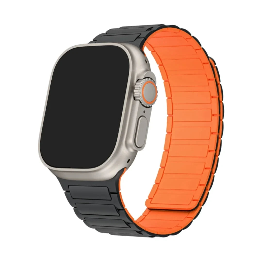 Watch Magnetic Silicone Band with Ribbed Texture and Adjustable Closure - Image 6