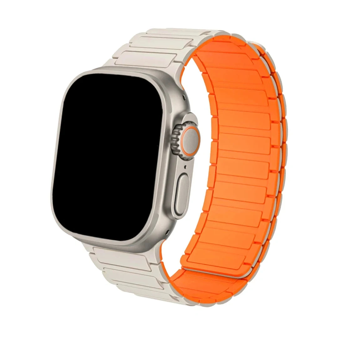 Watch Magnetic Silicone Band with Ribbed Texture and Adjustable Closure - Image 7