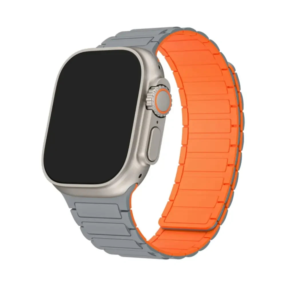 Watch Magnetic Silicone Band with Ribbed Texture and Adjustable Closure - Image 8