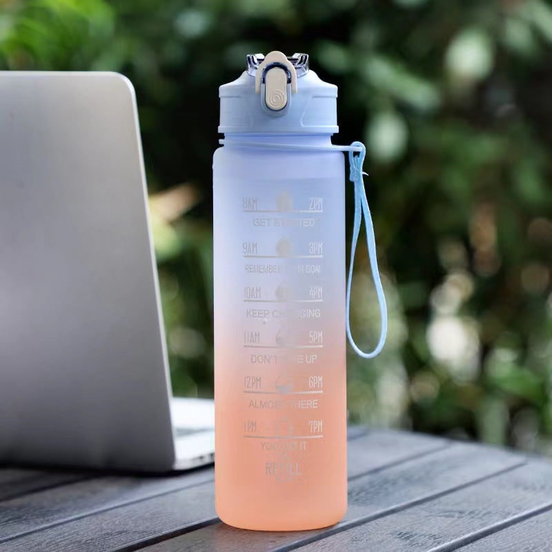 Water Bottle Motivational Time Markers Frosted Flip Top Portable Outdoor - Image 4
