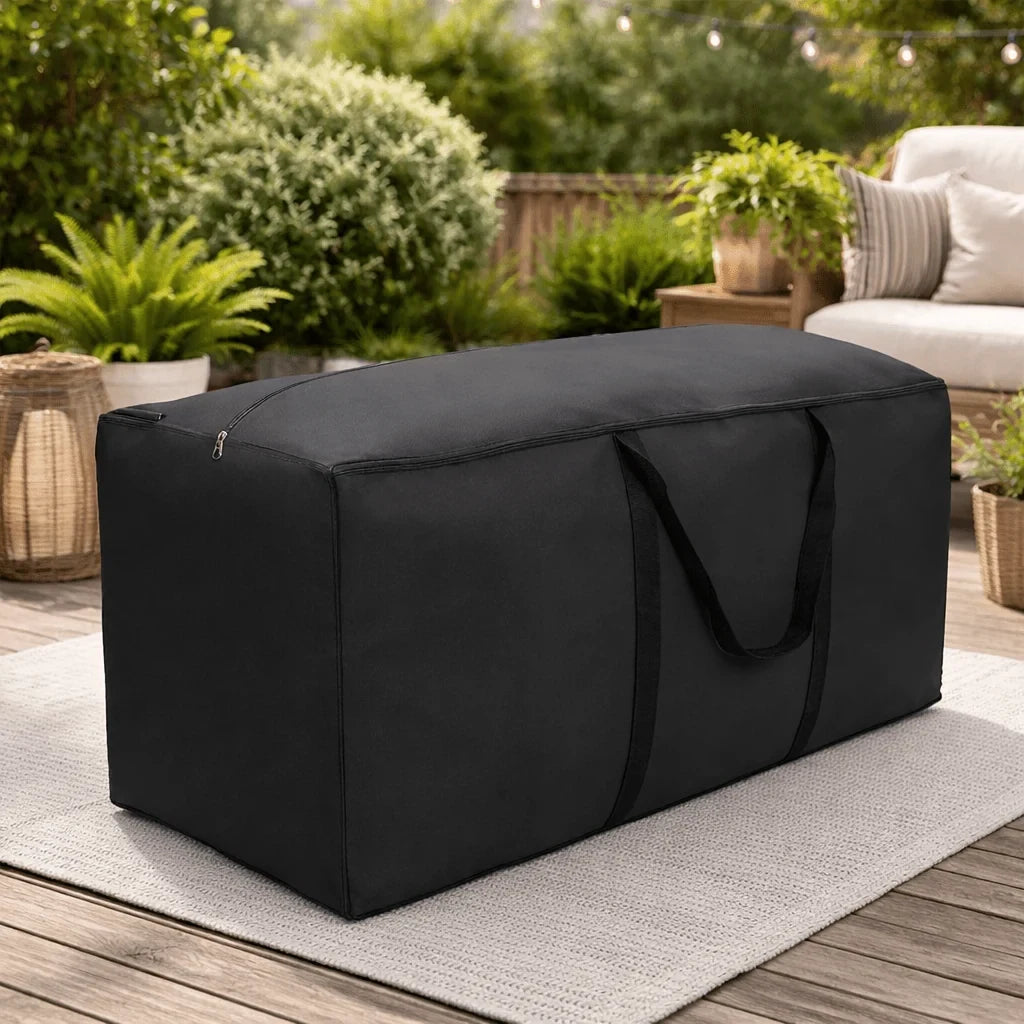 Waterproof Cushion Storage Bag with Handles and Zipper for Outdoor Patio Furniture - Image 1