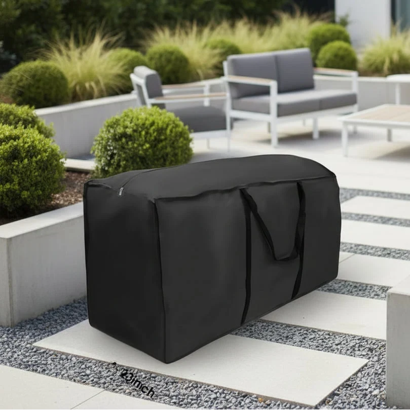 Waterproof Cushion Storage Bag with Handles and Zipper for Outdoor Patio Furniture - Image 2