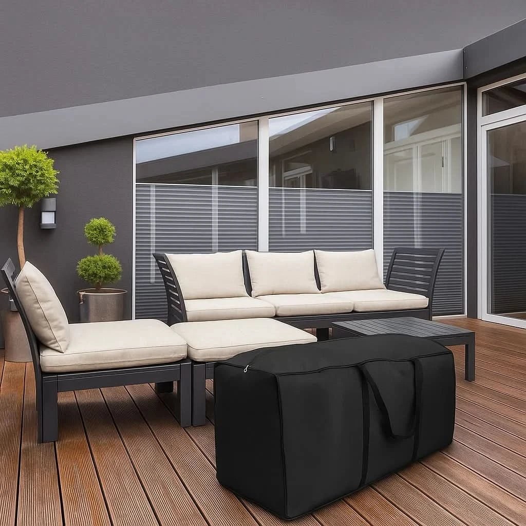 Waterproof Cushion Storage Bag with Handles and Zipper for Outdoor Patio Furniture - Image 3