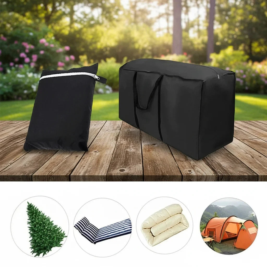 Waterproof Cushion Storage Bag with Handles and Zipper for Outdoor Patio Furniture - Image 5