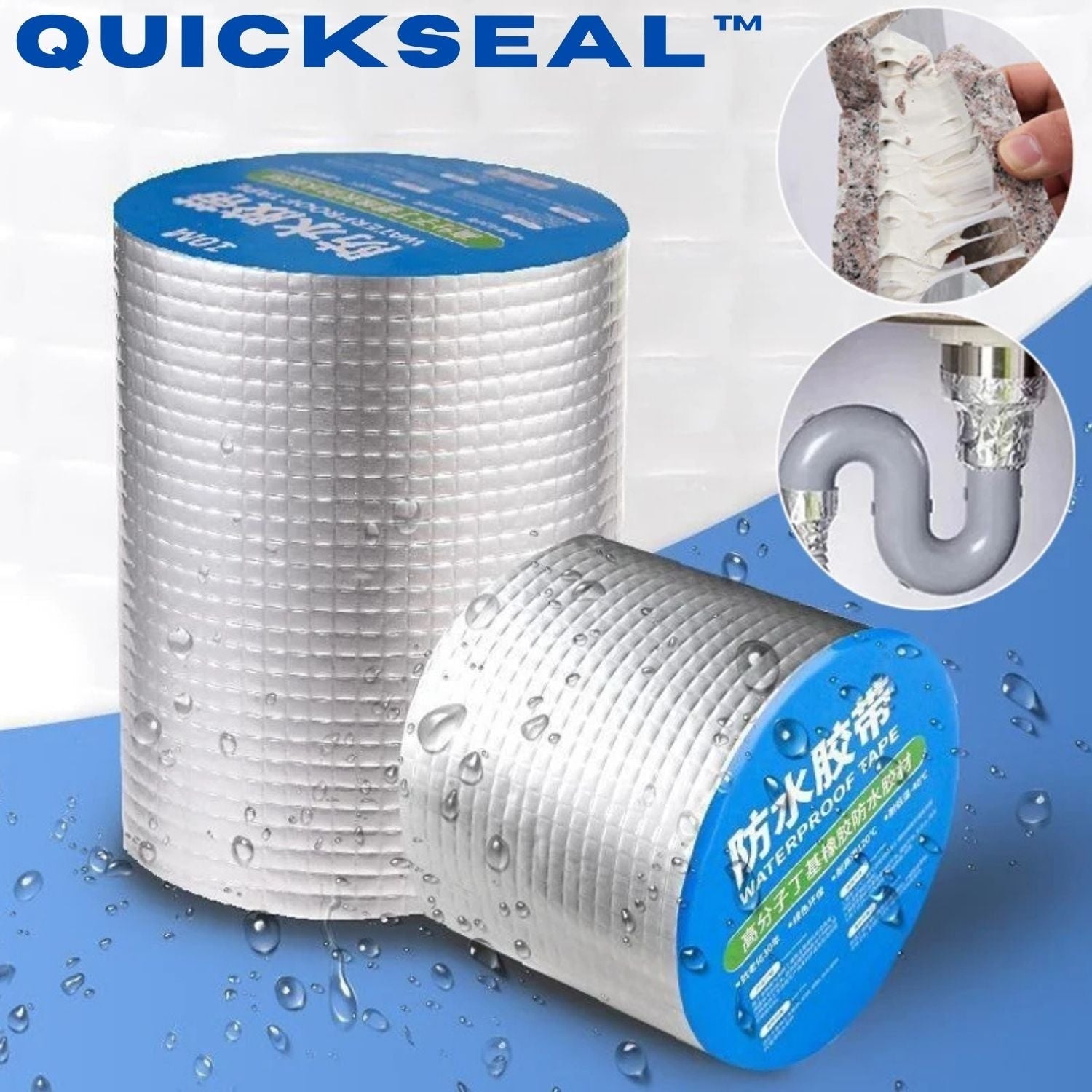Waterproof Tape Butyl Strong Adhesive Rubber Sealant Aluminum Foil Backing Repair - Image 1
