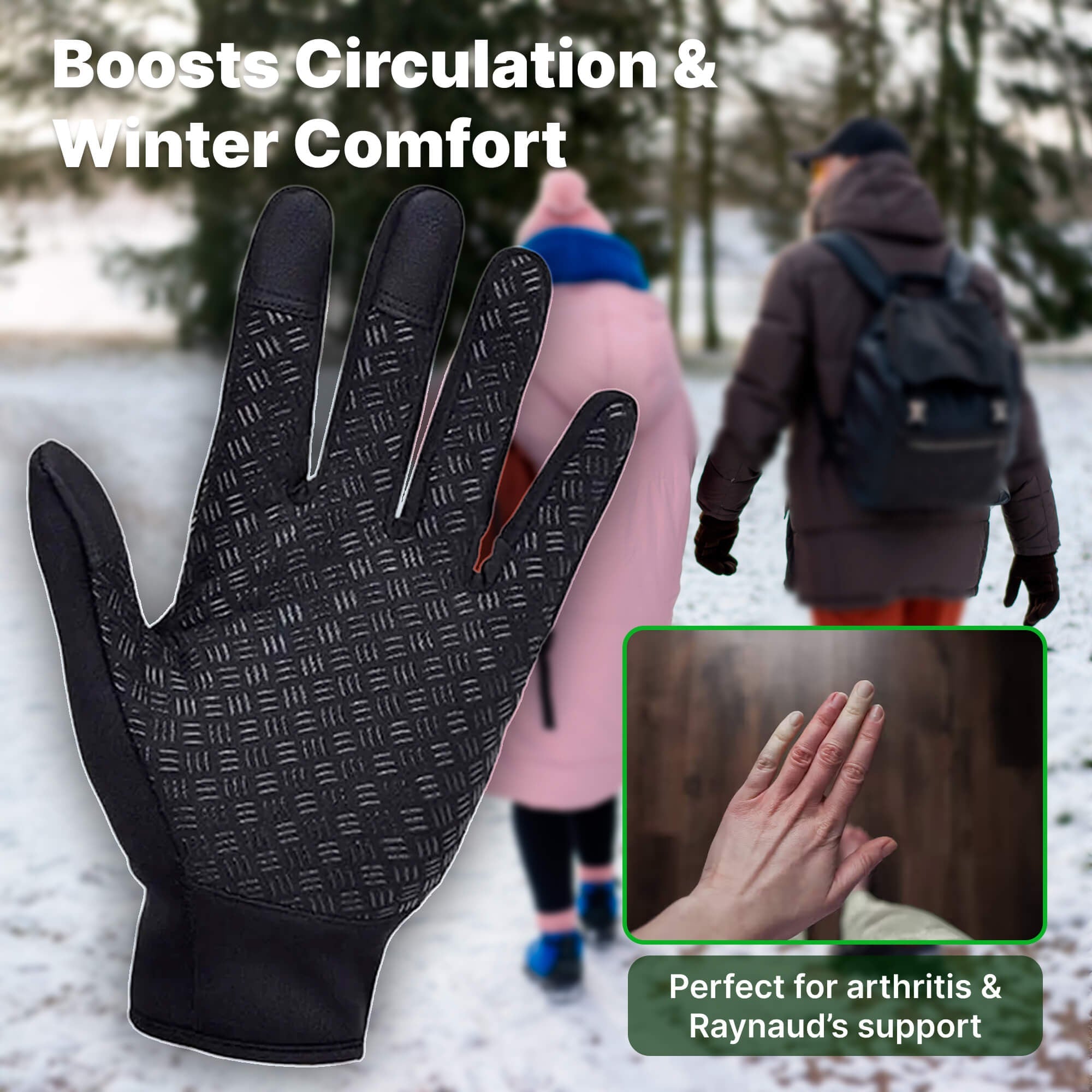 Waterproof Winter Gloves with Touchscreen Fingertips Fleece Lining and Zipper - Image 6