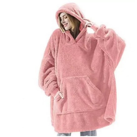 Wearable Blanket Hoodie Oversized Plush Fleece with Kangaroo Pocket and Hooded Collar - Image 11
