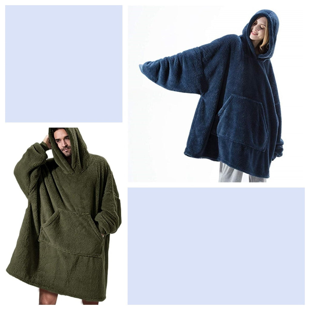 Wearable Blanket Hoodie Oversized Plush Fleece with Kangaroo Pocket and Hooded Collar - Image 12