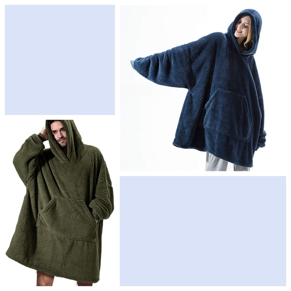 Wearable Blanket Hoodie Oversized Plush Fleece with Kangaroo Pocket and Hooded Collar - Image 12