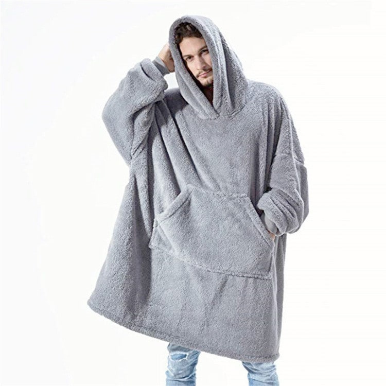 Wearable Blanket Hoodie Oversized Plush Fleece with Kangaroo Pocket and Hooded Collar - Image 13