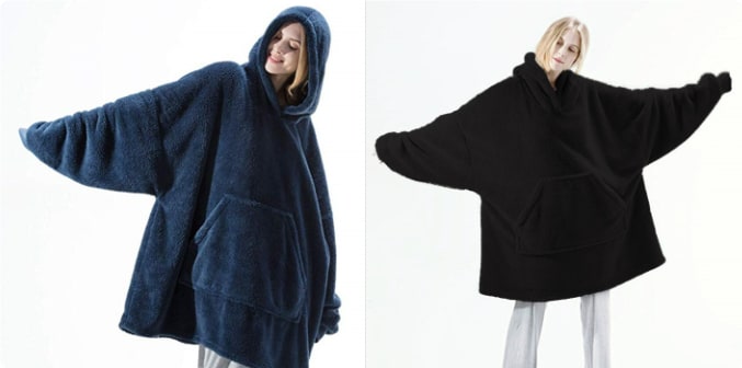 Wearable Blanket Hoodie Oversized Plush Fleece with Kangaroo Pocket and Hooded Collar - Image 14