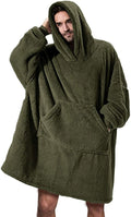 Wearable Blanket Hoodie Oversized Plush Fleece with Kangaroo Pocket and Hooded Collar - Image 15
