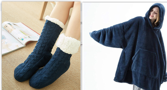Wearable Blanket Hoodie Oversized Plush Fleece with Kangaroo Pocket and Hooded Collar - Image 29