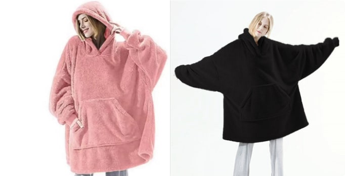 Wearable Blanket Hoodie Oversized Plush Fleece with Kangaroo Pocket and Hooded Collar - Image 31