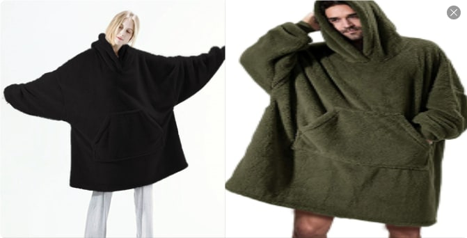 Wearable Blanket Hoodie Oversized Plush Fleece with Kangaroo Pocket and Hooded Collar - Image 32