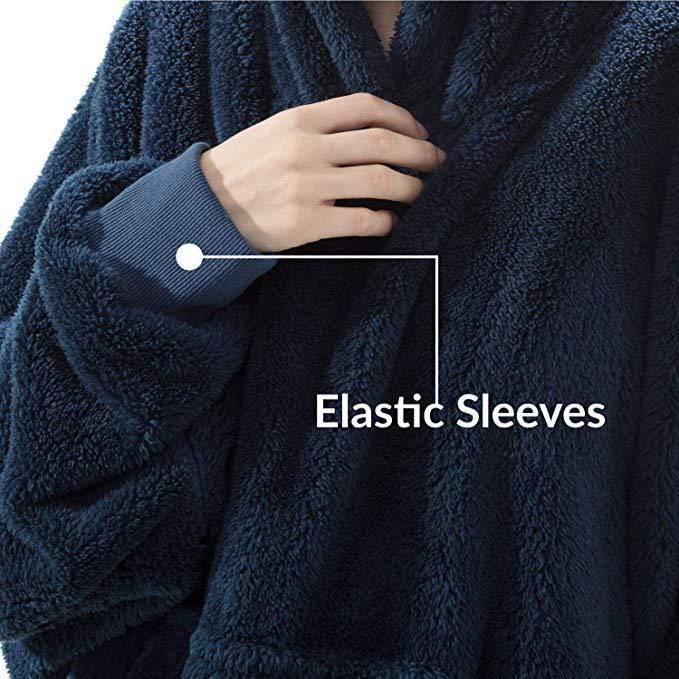 Wearable Blanket Hoodie Oversized Plush Fleece with Kangaroo Pocket and Hooded Collar - Image 33