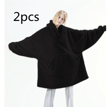 Wearable Blanket Hoodie Oversized Plush Fleece with Kangaroo Pocket and Hooded Collar - Image 40
