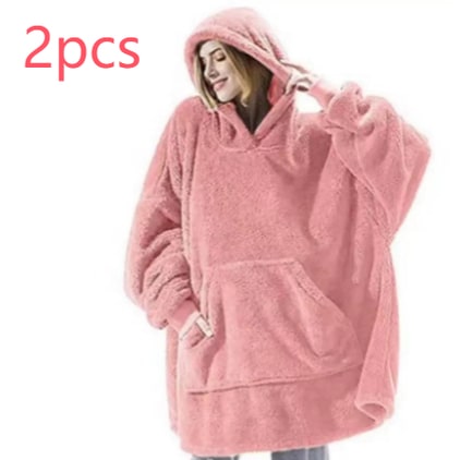 Wearable Blanket Hoodie Oversized Plush Fleece with Kangaroo Pocket and Hooded Collar - Image 41