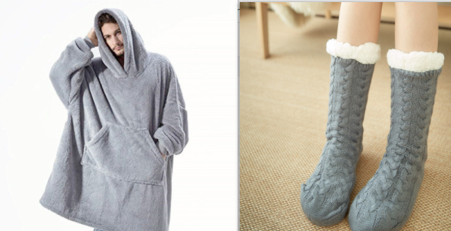 Wearable Blanket Hoodie Oversized Plush Fleece with Kangaroo Pocket and Hooded Collar - Image 47