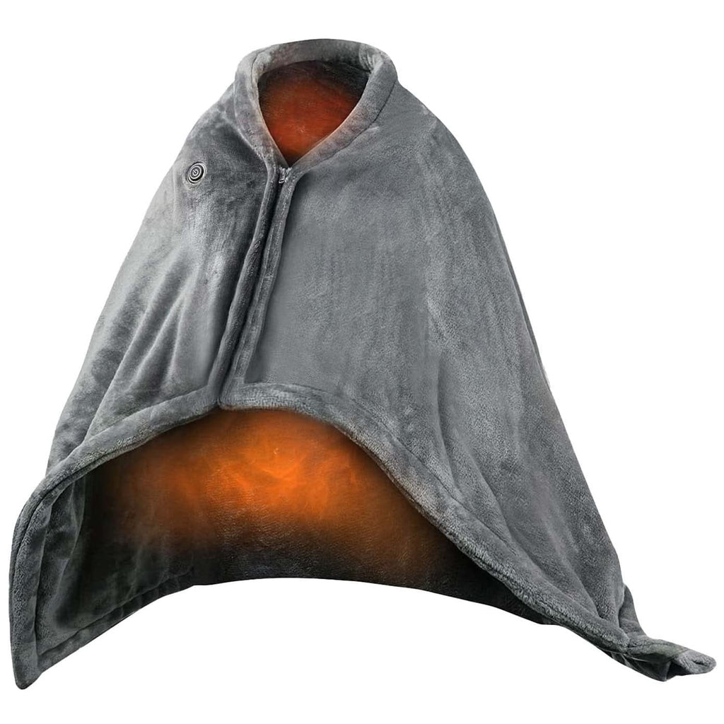 Wearable Heated Blanket Throw with USB Power and Zipper Closure Portable Electric Shawl Wrap - Image 4