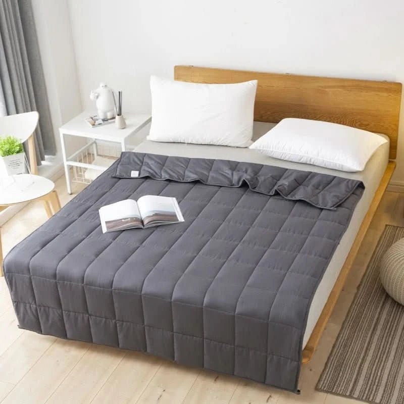 Weighted Blanket Sleep Heavy Cotton Quilted Breathable Machine Washable - Image 1