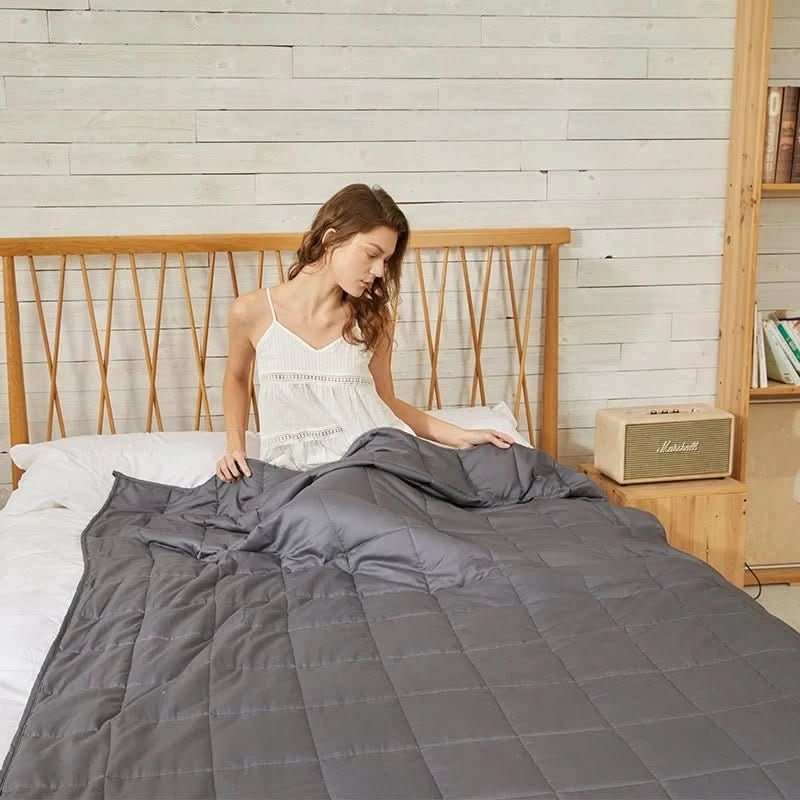 Weighted Blanket Sleep Heavy Cotton Quilted Breathable Machine Washable - Image 2