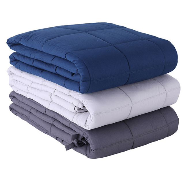 Weighted Heavy Blanket with Cotton Quilted Square Pockets - Image 6