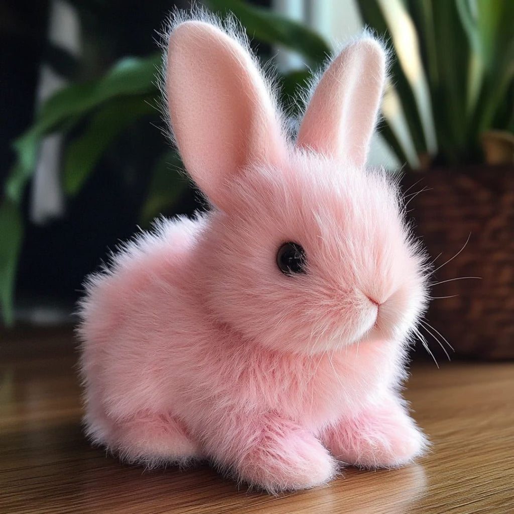 Weighted Stuffed Bunny with Soft Plush Fur and Realistic Beaded Eyes Animals & Toys - Image 1