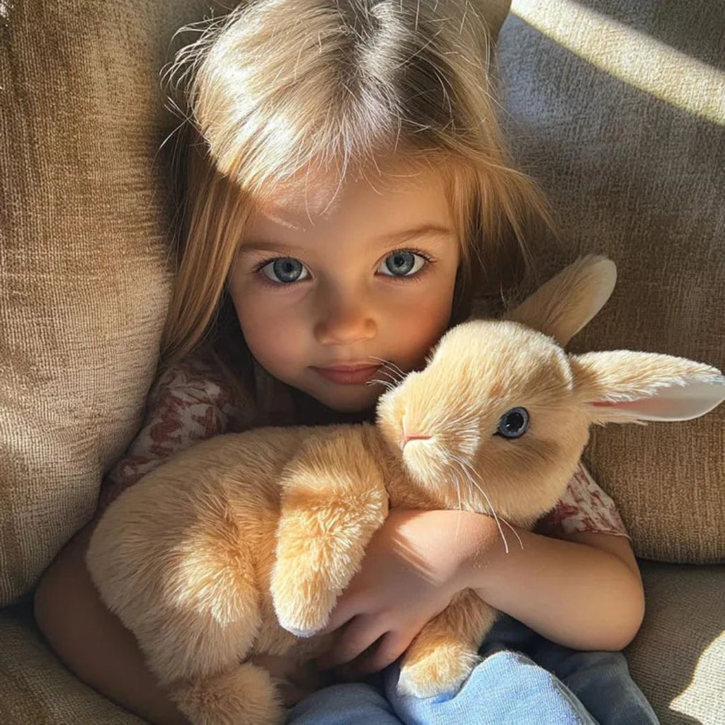 Weighted Stuffed Bunny with Soft Plush Fur and Realistic Beaded Eyes Animals & Toys - Image 2