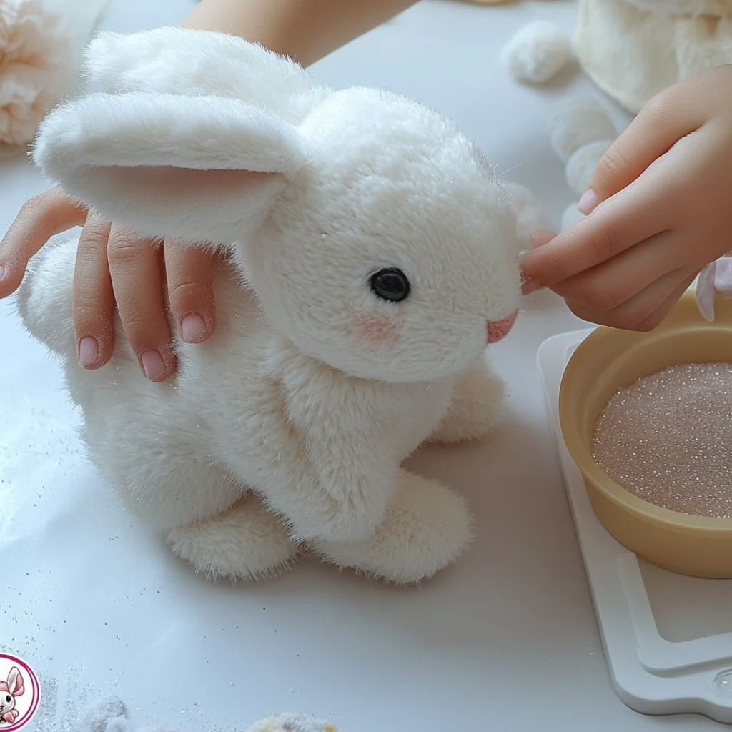 Weighted Stuffed Bunny with Soft Plush Fur and Realistic Beaded Eyes Animals & Toys - Image 3