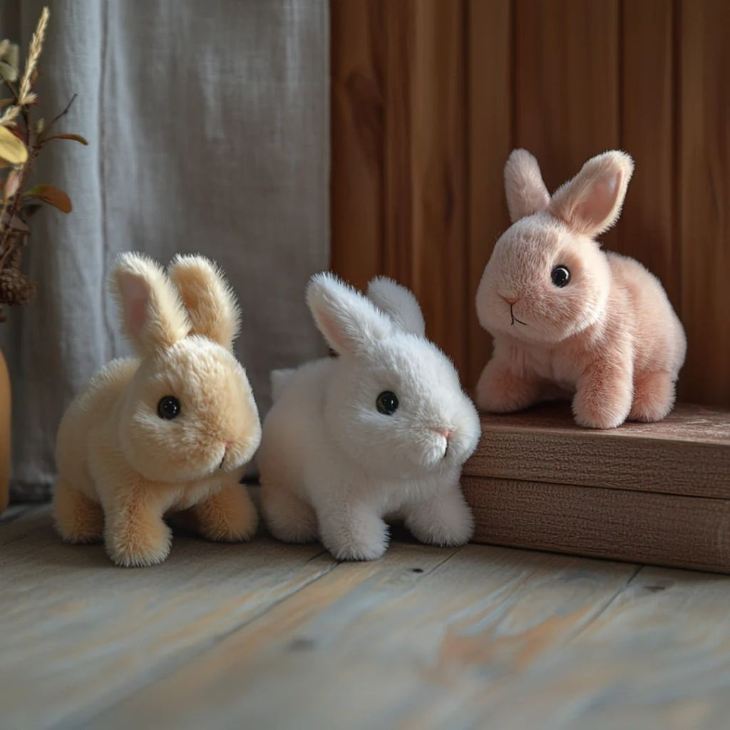 Weighted Stuffed Bunny with Soft Plush Fur and Realistic Beaded Eyes Animals & Toys - Image 4