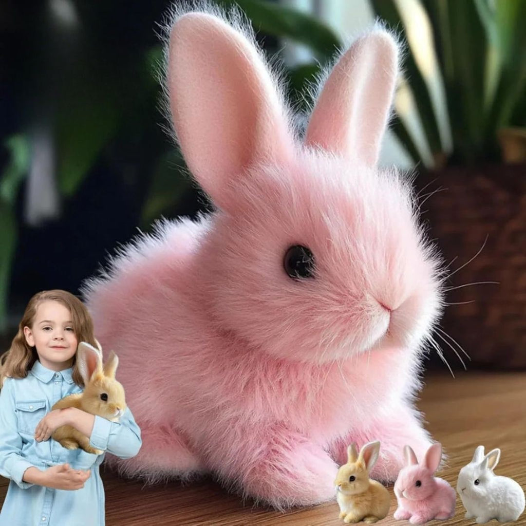 Weighted Stuffed Bunny with Soft Plush Fur and Realistic Beaded Eyes Animals & Toys - Image 5