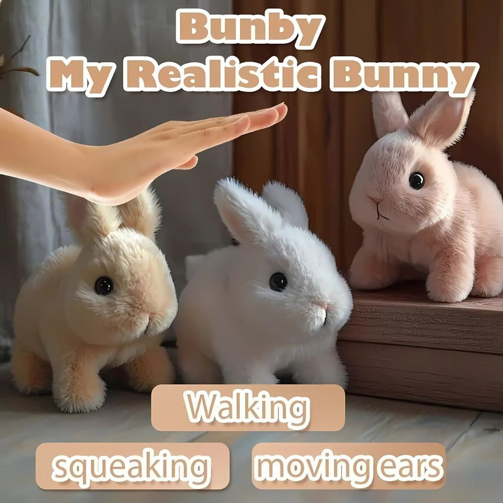 Weighted Stuffed Bunny with Soft Plush Fur and Realistic Beaded Eyes Animals & Toys - Image 6