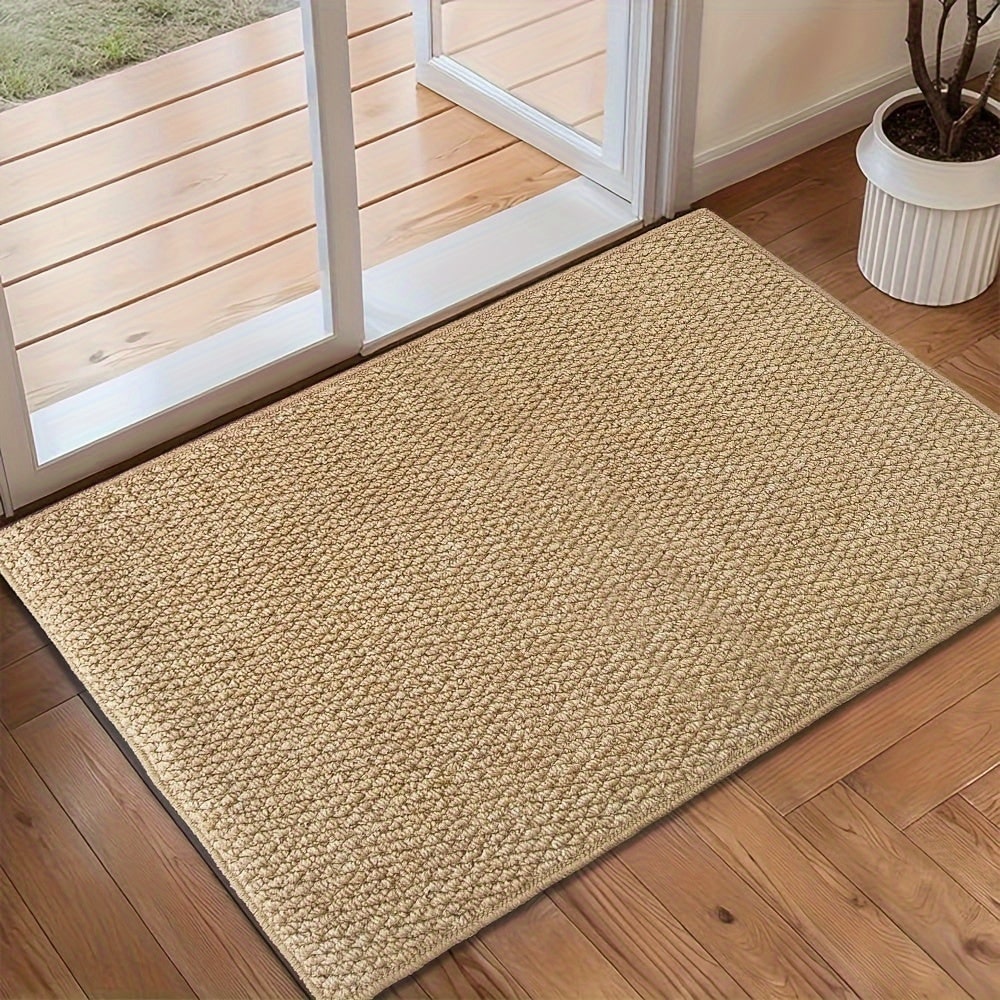 Welcome Indoor Front Door Mat with Absorbent Textured Loop Pile and Non-Slip Base Custom - Image 3
