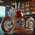 Whiskey Decanter and Glasses Set Motorcycle Cruiser Design Glass Carafe Crystal - Image 1