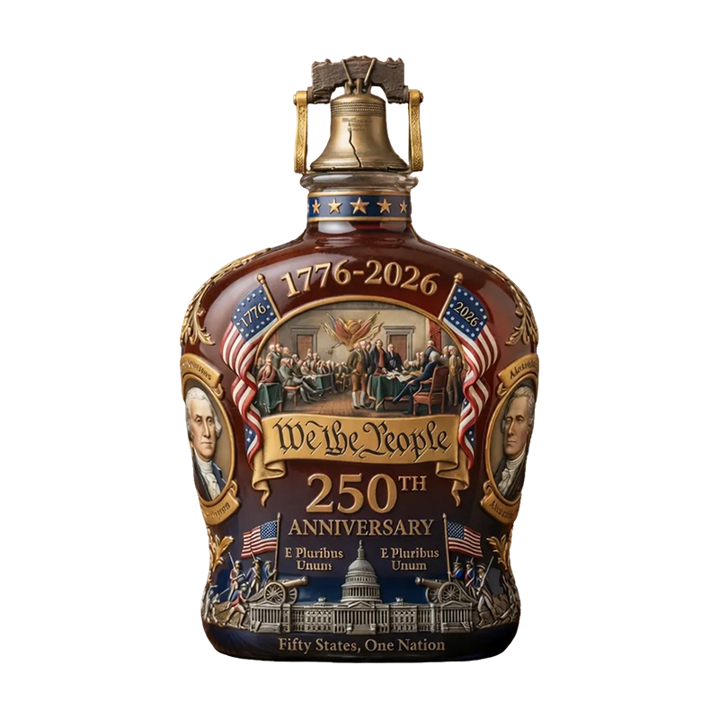 Whiskey Decanter Ceramic Commemorative Patriotic Liberty Bell Stopper - Image 1
