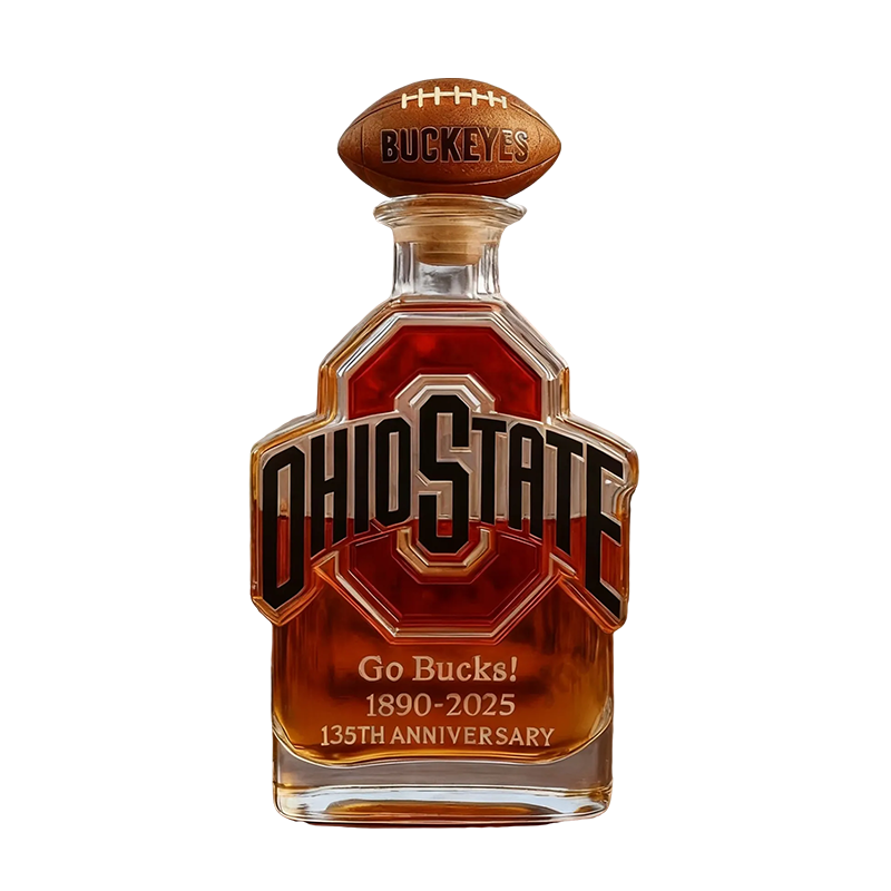 Whiskey Decanter Glass Sports Custom Football Shaped Stopper - Image 1