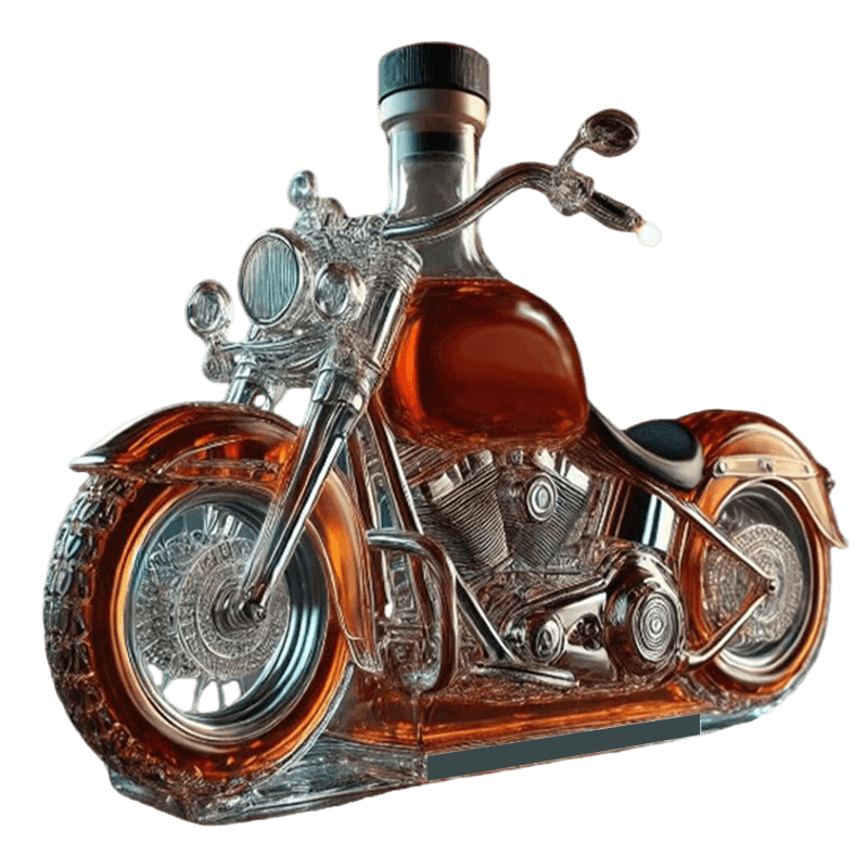 Whiskey Decanter Motorcycle Glass Shaped Novelty Gift V-twin Bottle - Image 1