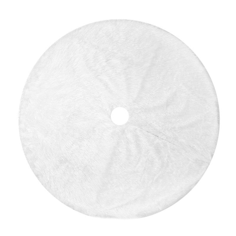 White Faux Fur Christmas Tree Skirt with Plush Texture for Holiday Décor - Image 7