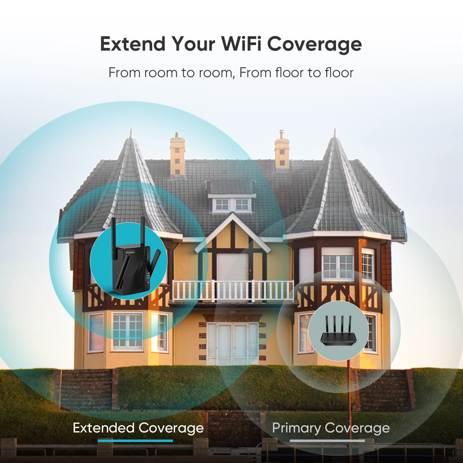WIFI Extender Wireless Internet Range with Dual Band Booster and Four Adjustable Antennas - Image 2