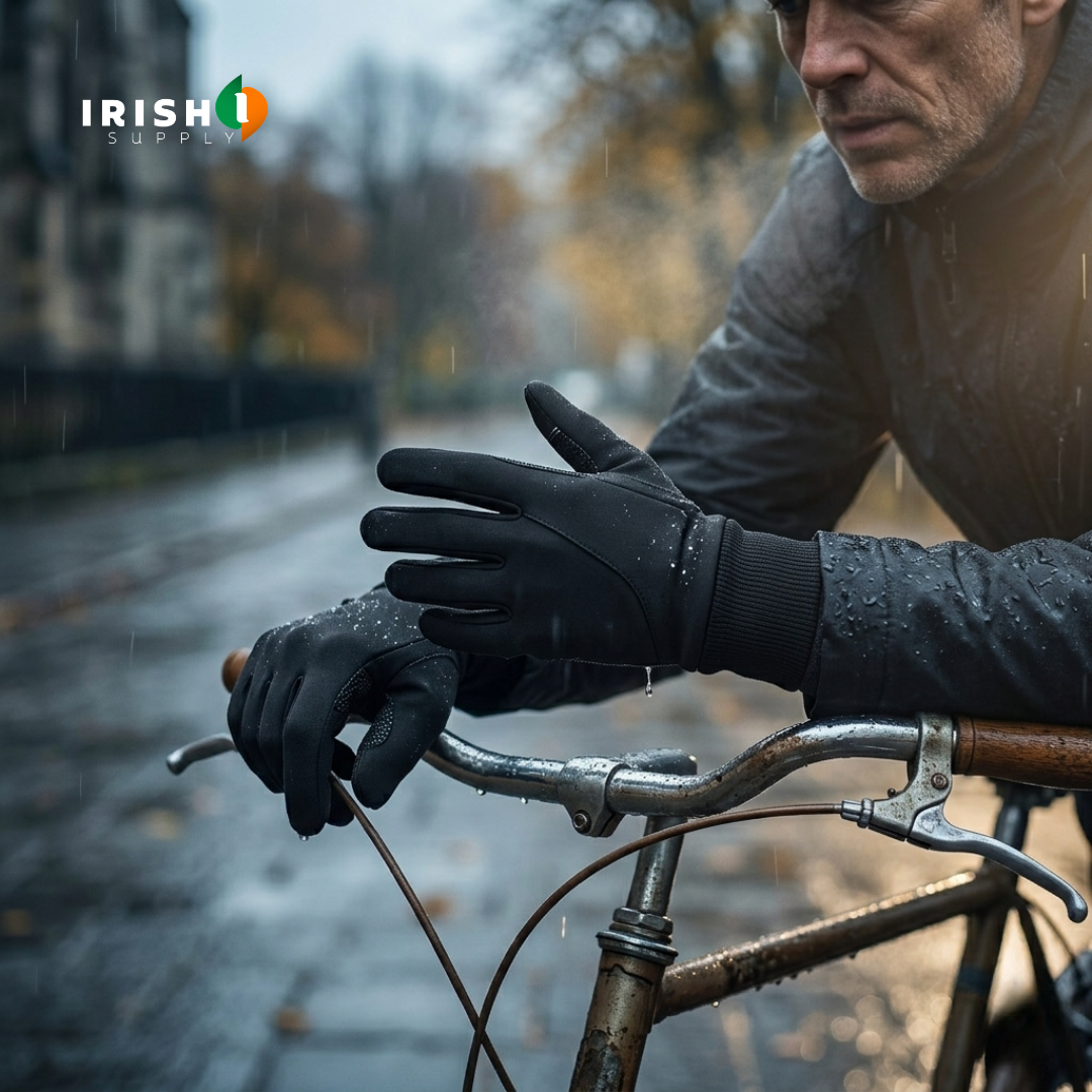 Winter Bike Riding Cycling Gloves with Waterproof Shell and Touchscreen Fingertips - Image 1