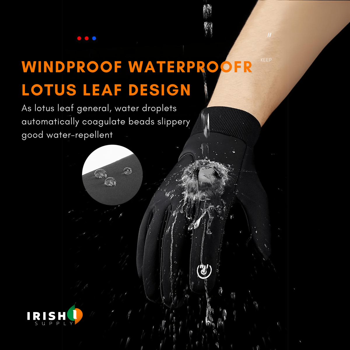Winter Bike Riding Cycling Gloves with Waterproof Shell and Touchscreen Fingertips - Image 3