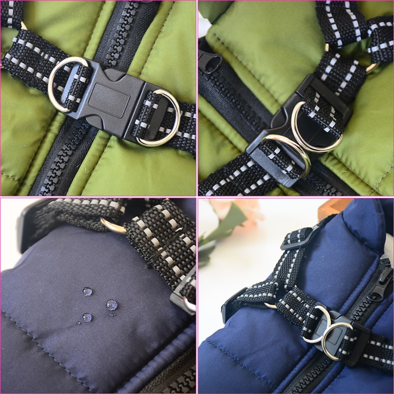 Winter Dog Coat with Harness and Jacket for Waterproof Padded Fleece Vest - Image 11