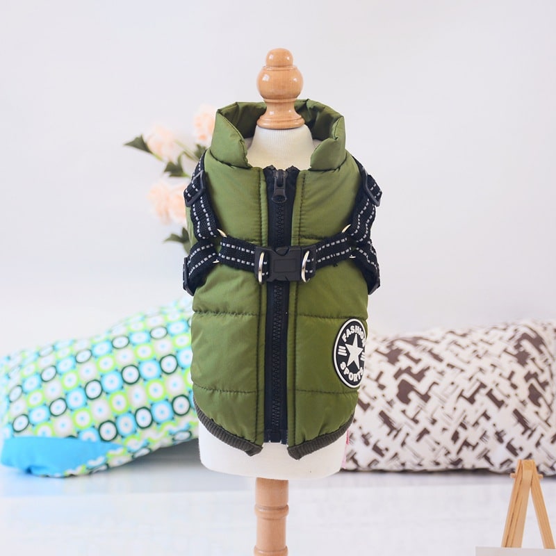 Winter Dog Coat with Harness and Jacket for Waterproof Padded Fleece Vest - Image 12